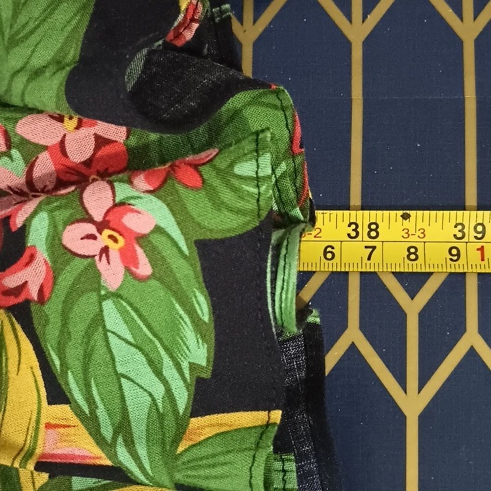 R&K Black Tropical Floral Midi Dress with Green & Yellow Leaf Print - Picture 12 of 14